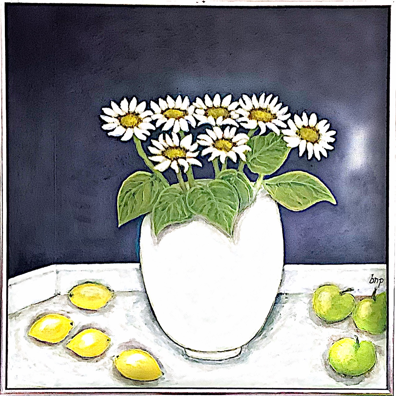 12 Margueritter. citroner og æbler